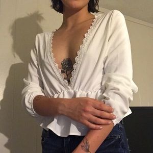 Plunge Neck Blouse